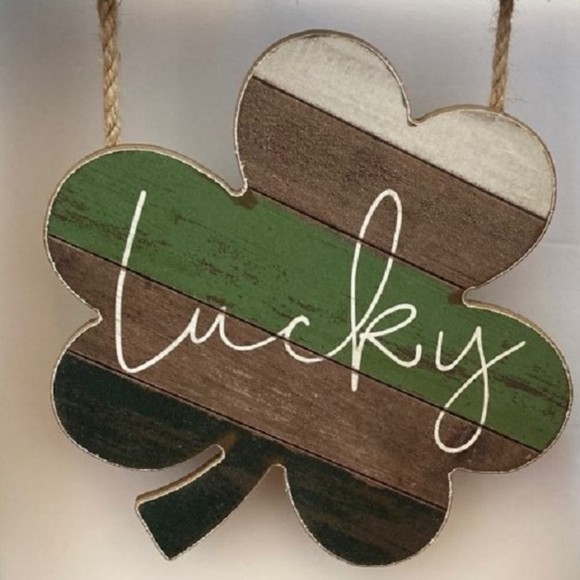 St. Patricks Day Wooden Frame With Shamrock Country Primitive Decor Wall Hanging - Picture 4 of 10